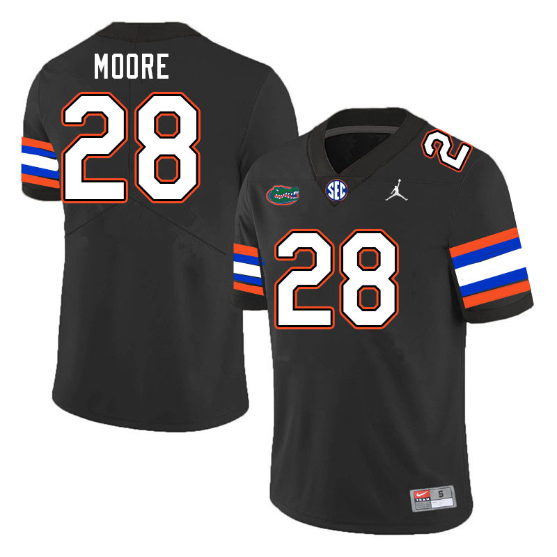 Men #28 Devin Moore Florida Gators College Football Jerseys Stitched-Black